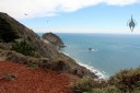 View of Pacific Ocean from Pacifica Coastal Trail, Devil's Slide Trail, formerly part of California Route 1, Pacific Coast Highway