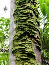 Moss growing up side of tree, Lyon Arboretum, Honolulu, Hawaii