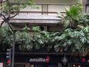 Vertical garden, plants growing on outdoor building walls above stores, Recoleta neighborhood, Avenida Callao, Buenos Aires, Argentina