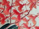 Renanthera imschootiana, orchid species flowers, red flowers, woodblock print, Rankafu exhibit, Orchid Flower Album, RBG Kew, Kew Gardens, London, UK