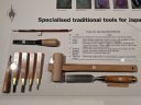 Japanese woodblock carving tools, tradition Japanese tools, Rankafu exhibit, Orchid Flower Album, RBG Kew, Kew Gardens, London, UK